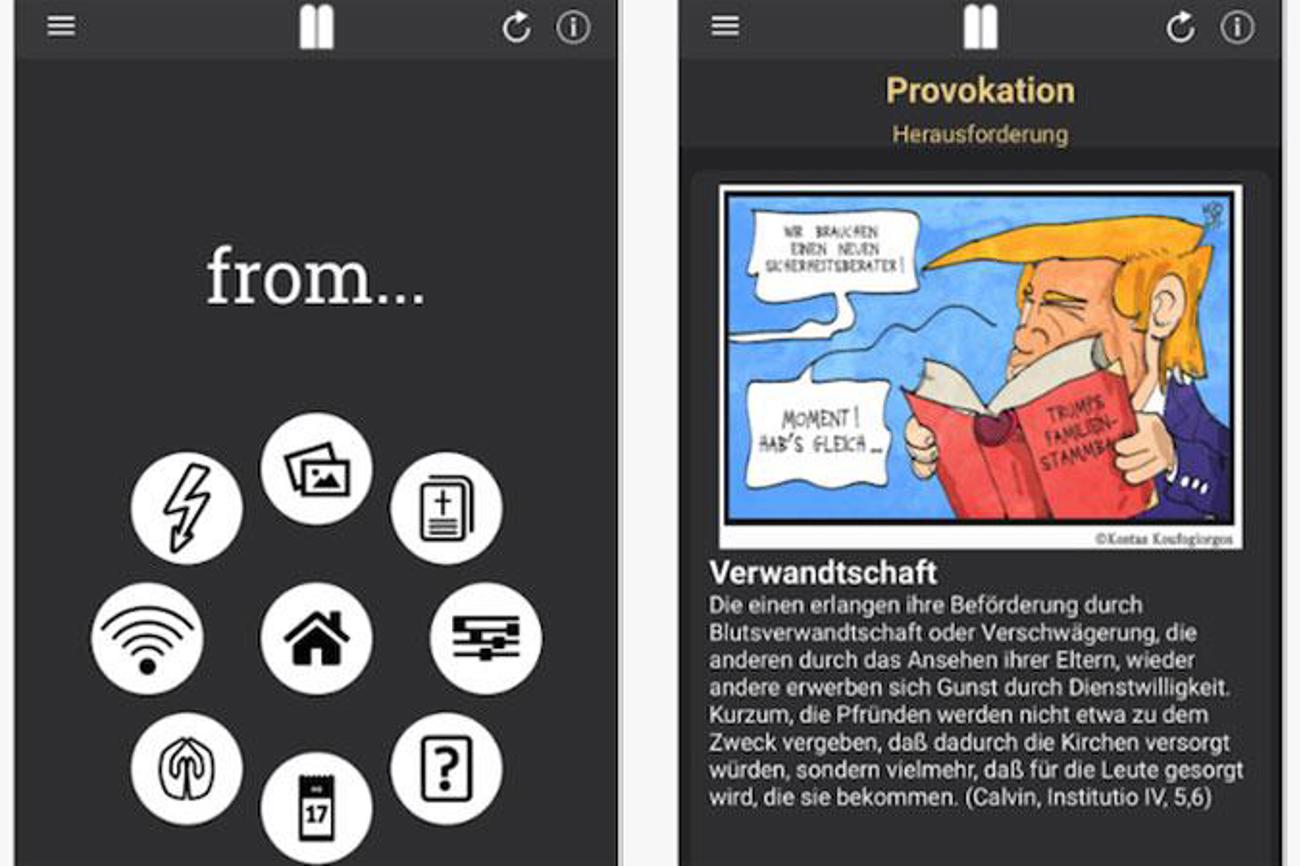 Die neue App kann man sich im App-Store mit dem Suchbegriff «Reformierter Bund» gratis auf das Smartphone laden. | Screenshot / zvg