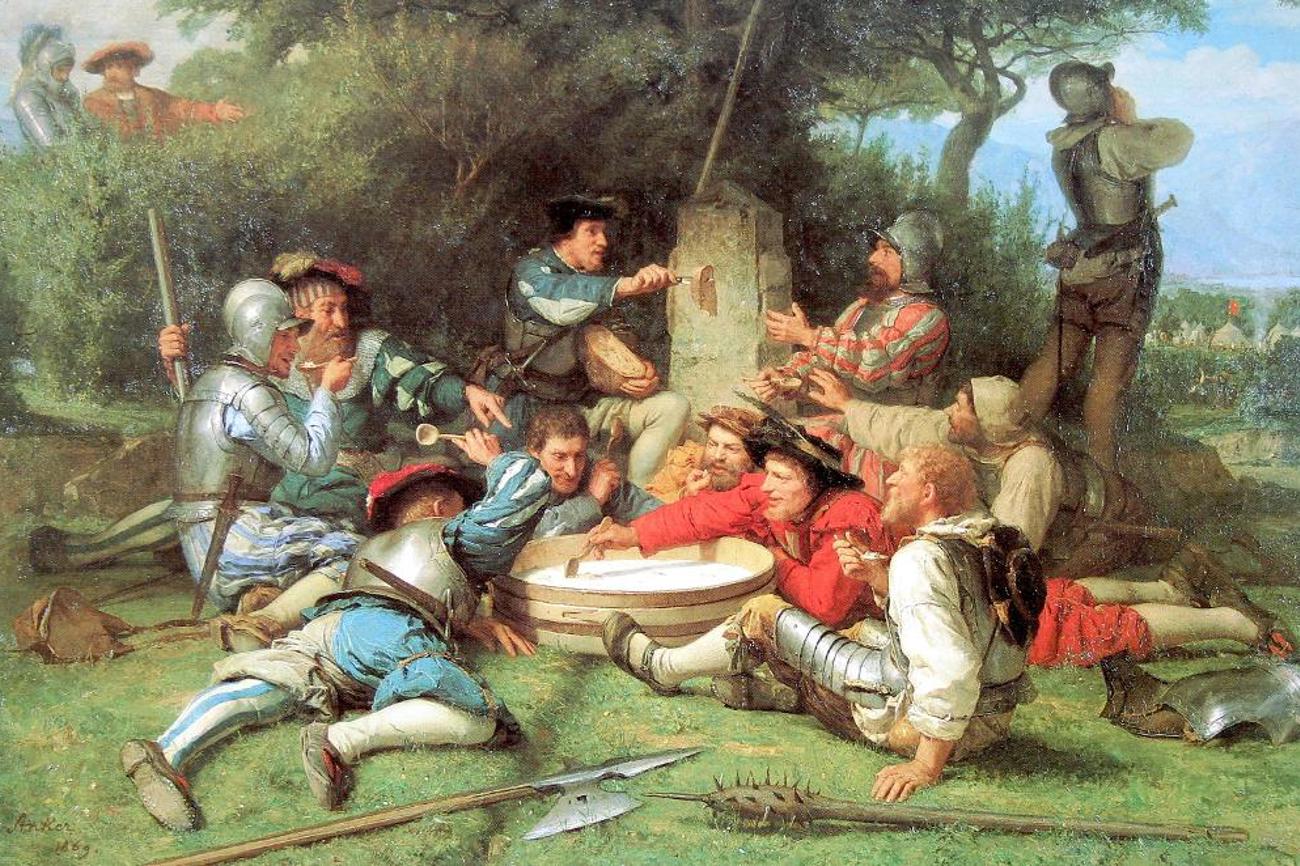 Kappeler Milchsuppe verhindert den Ausbruch des Ersten Kappelerkrieges.|Albert Anker/Wikipedia