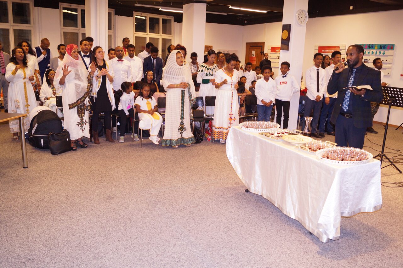 Gottesdienst der Gemeinde des lebendigen Gottes, einer eritreischen Gemeinde in Aarau. Foto: zVg