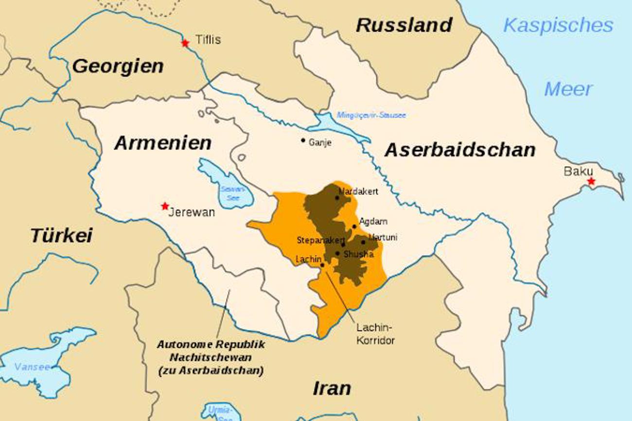 Sowohl Armenien wie auch Aserbaidschan beanspruchen Bergkarabach seit 1988 für sich.