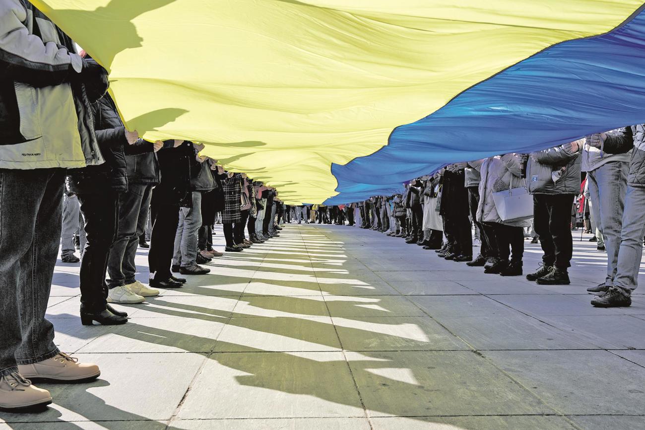 Solidarität mit den Menschen in der Ukraine: Kundgebung auf dem Bundesplatz in Bern.|Boutellier