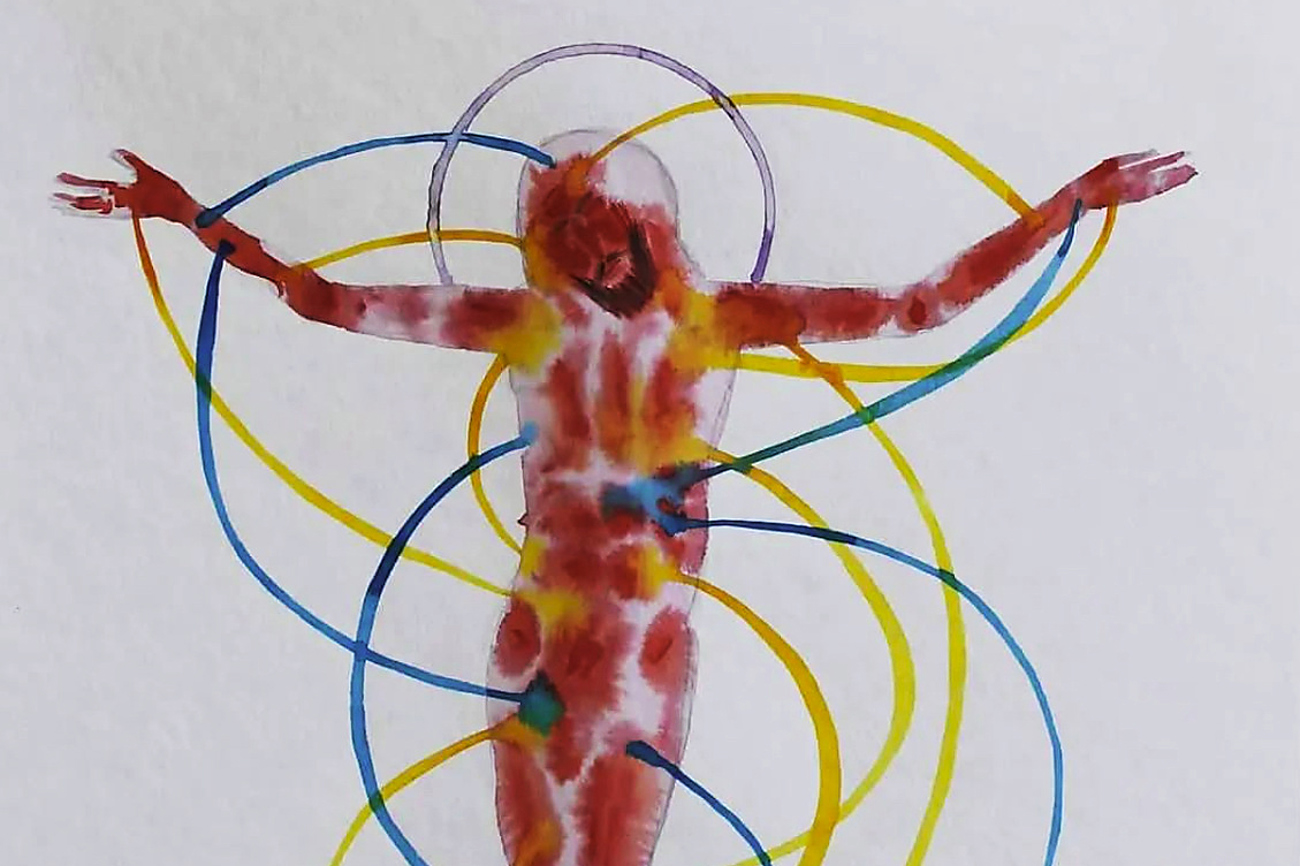 Jesus Christus. Aquarell auf Papier, 40 x 35 cm, von Danylo Movchan.