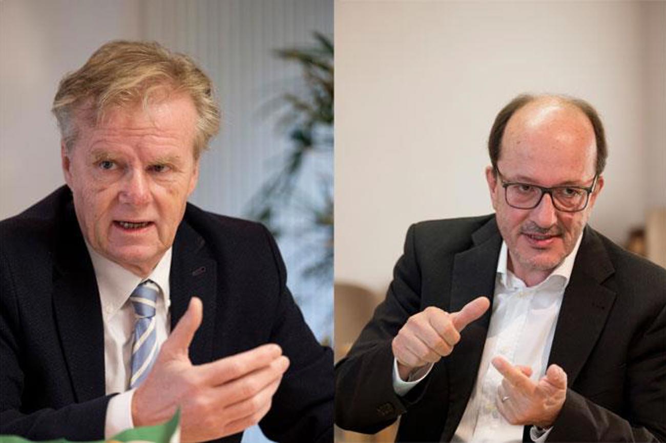 «Wir wollen flexibler auf Veränderungen reagieren können», sagt Kirchenrat Peter Brodbeck (links), und «wir wollen für die gesamte Bevölkerung da sein», sagt Kirchenratspräsident Martin Stingelin.|Fotos: Dominik Plüss
