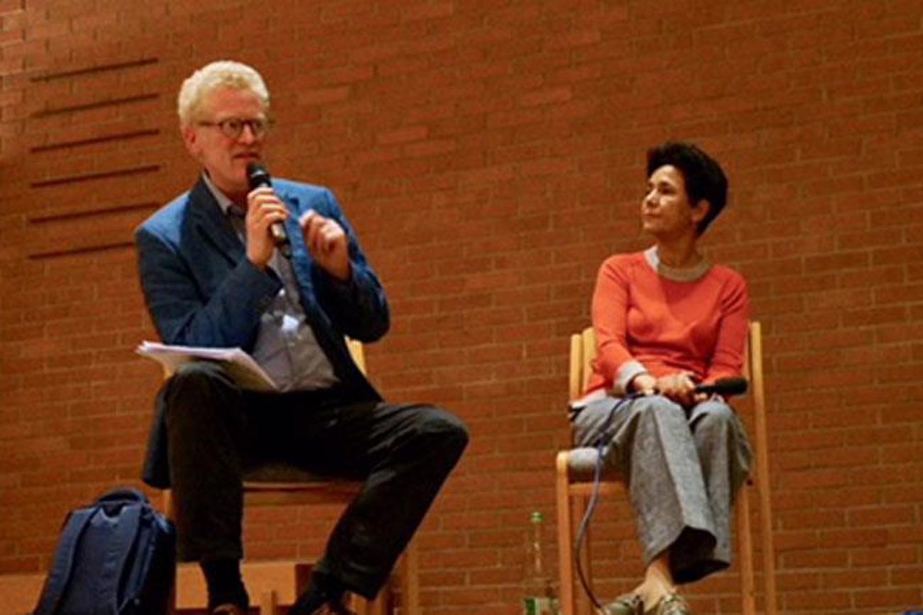 Pfarrer Niklaus Peter und Saida Keller-Messahli diskutierten in Muttenz über Werte.