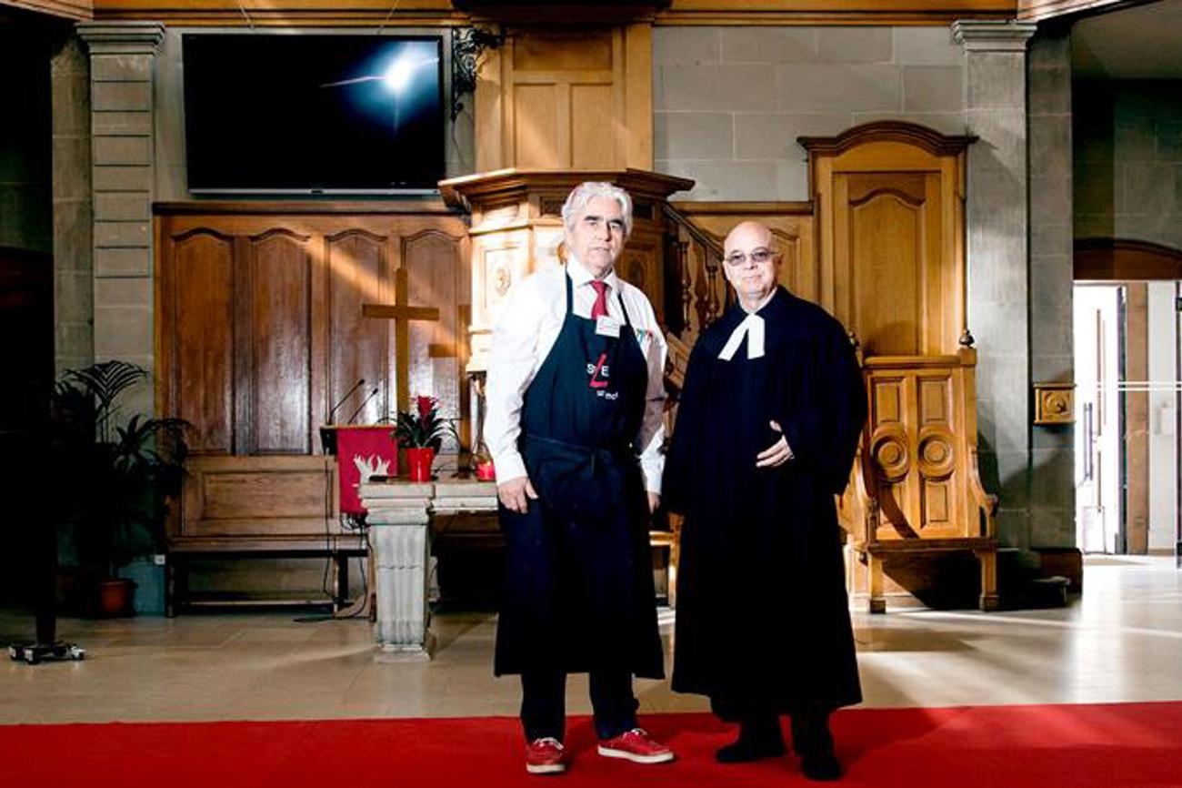 Pfarrer Jean Chollet (rechts) amtet nach wie vor in der Kirche St. Laurent in Lausanne – Pfarrer Daniel Fatzer (links) hingegen wurde wurde vom Synodalrat fristlos entlassen. | Foto: Facebook/Eglise St. Laurent Lausanne