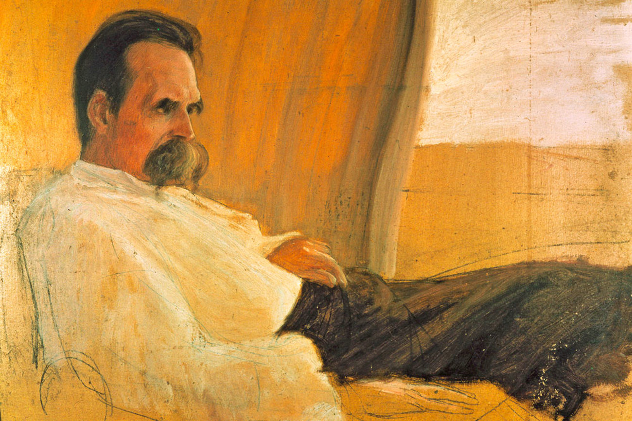 Der Philosoph Friedrich Nietzsche auf dem Krankenlager auf einer Ölskizze von Hans Olde von 1899. | Foto: epd/akg