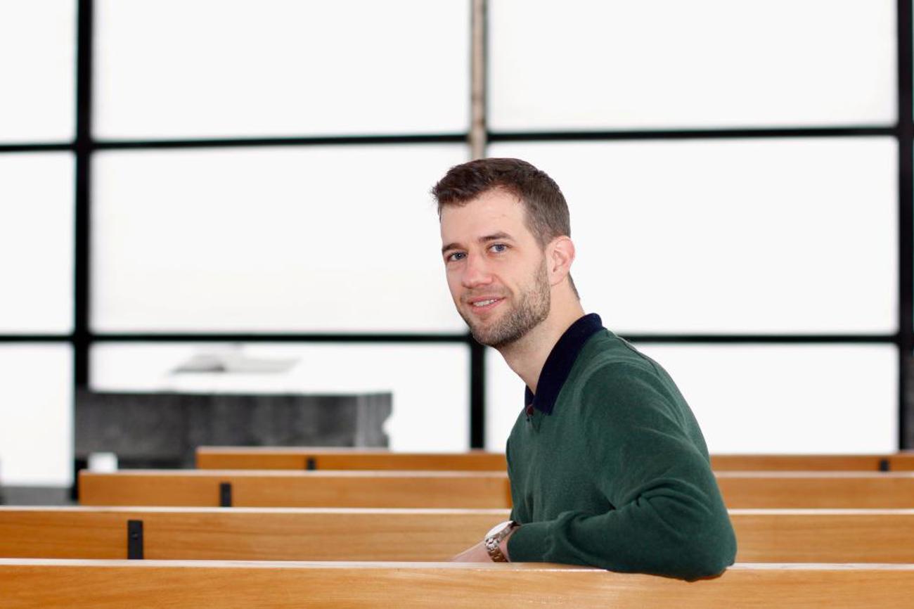 Thierry Wey in der Pauluskirche Olten: Sieht zuversichtlich in die Zukunft. Foto: Zuber
