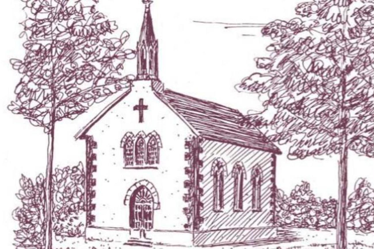 Die erste Kapelle 1856 im Garten von August Alioth in Arlesheim.