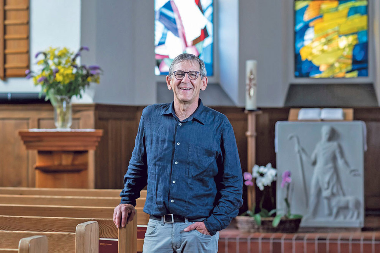 Erhard Jordi in der ­Kirche Brunnen:  «Der Glaube liefert den Sinn und die Motivation für unser Leben und Dasein.» | Foto: Wey