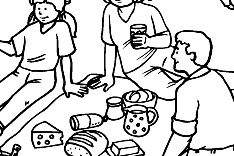 Ausmalbild Picknick