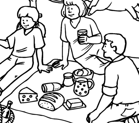 Ausmalbild Picknick