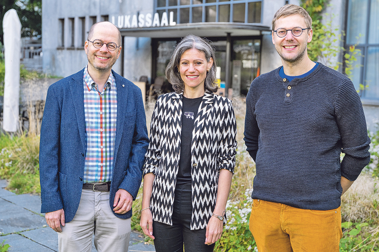 v. l.: Präsidiert wird das Pfarrkapitel von Maximilian Paulin, Hannah Treier und Christian Leidig (neu gewählt). | Foto: Emanuel Ammon