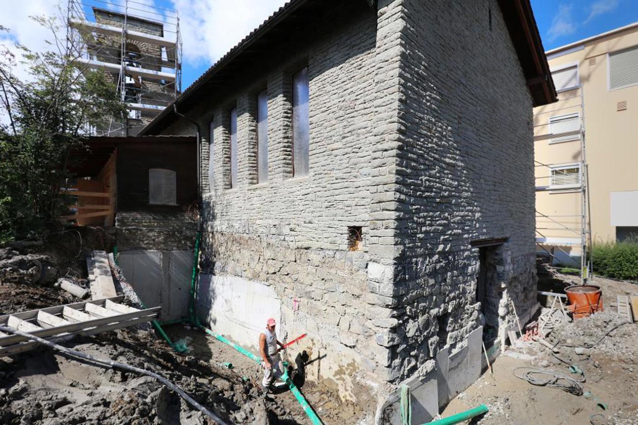 Sanierung der Kirche Einsiedeln: Ohne Beton ist das Fundament nicht stabil.
