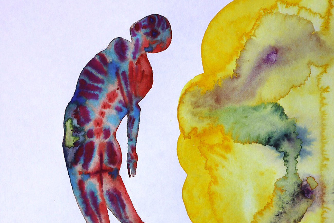 Stickstoffexplosion. Aquarell auf Papier, 40 x 35 cm, von Danylo Movchan.