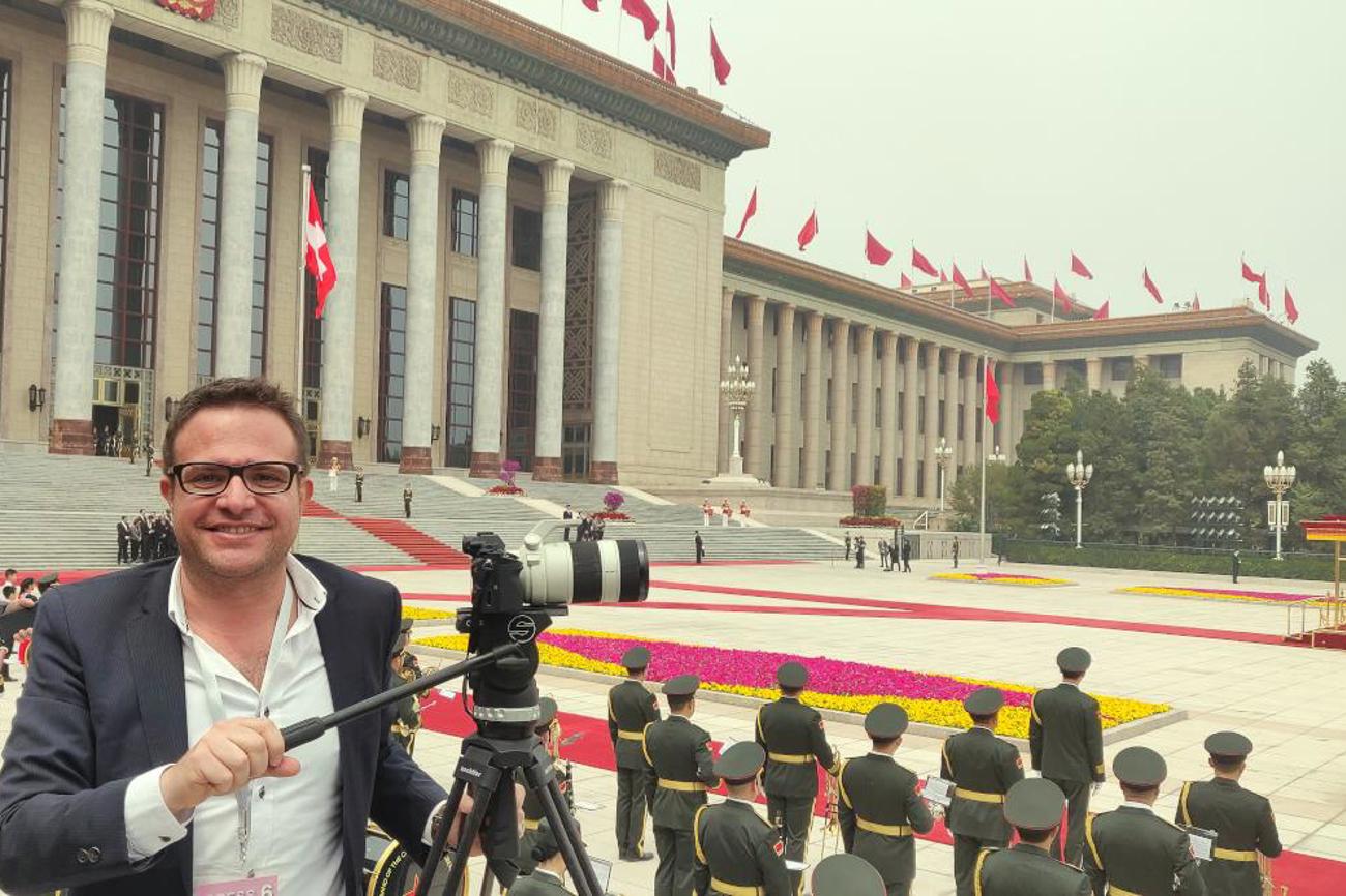 Pascal Nufer während einer Fernsehübertragung aus Peking: «Ich wollte nicht mit Frust gehen.»