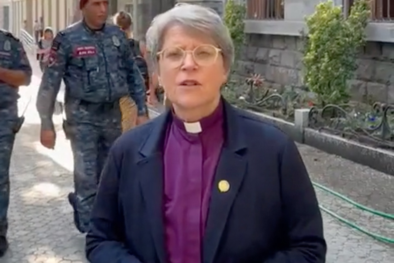 Rita Famos befindet sich als Delegierte des Weltkirchenrats in Armenien. | Screenshot Video EKS