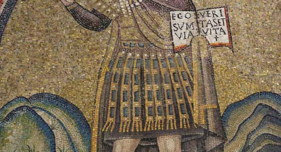 Martialischer Christus im Feldherrenmantel: Mosaik aus dem 5./6. Jahrhundert in der Capella di Sant'Andrea des erzbischöflichen Museums in Ravenna. | Gabriella Geraldini