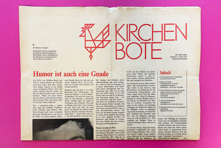 Vor 50 Jahren: Ein Piatti-Güggel für den Kirchenboten