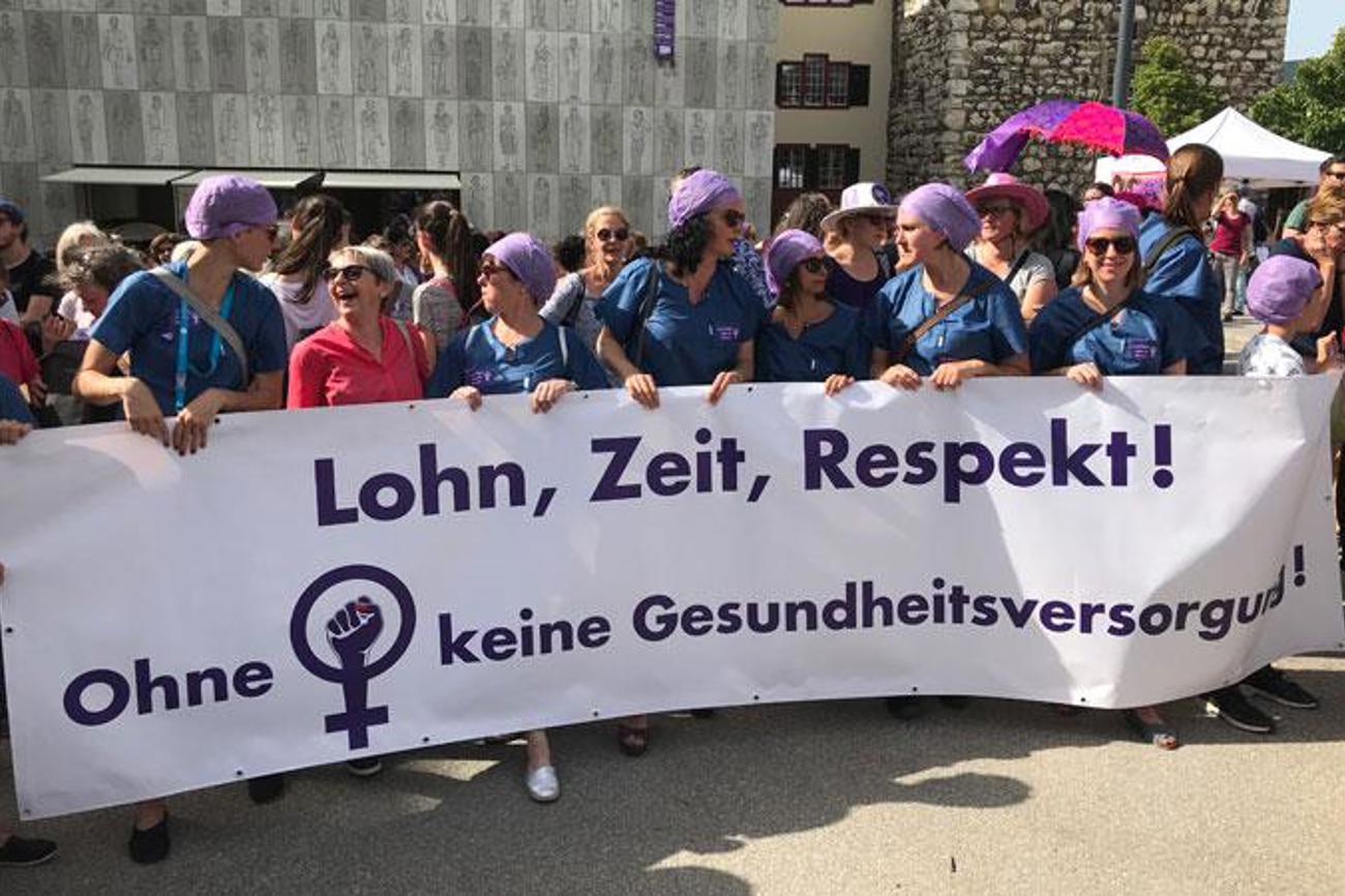 Auch in Aarau gingen am 14. Juni Tausende Frauen für ihre Rechte auf die Strasse.