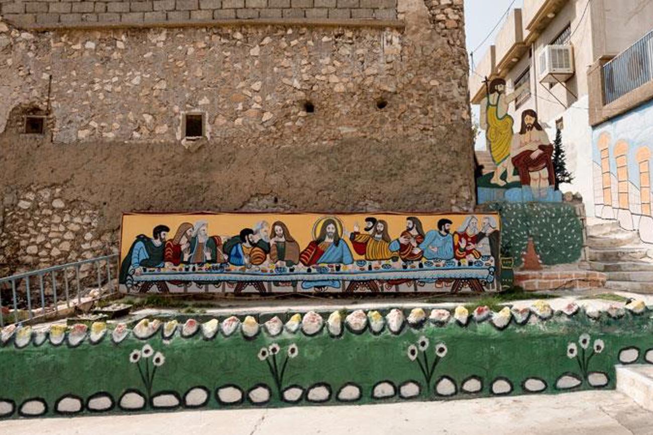 Christliche Bilder und Symbolik sind in der Altstadt von Alqosh allgegenwärtig.