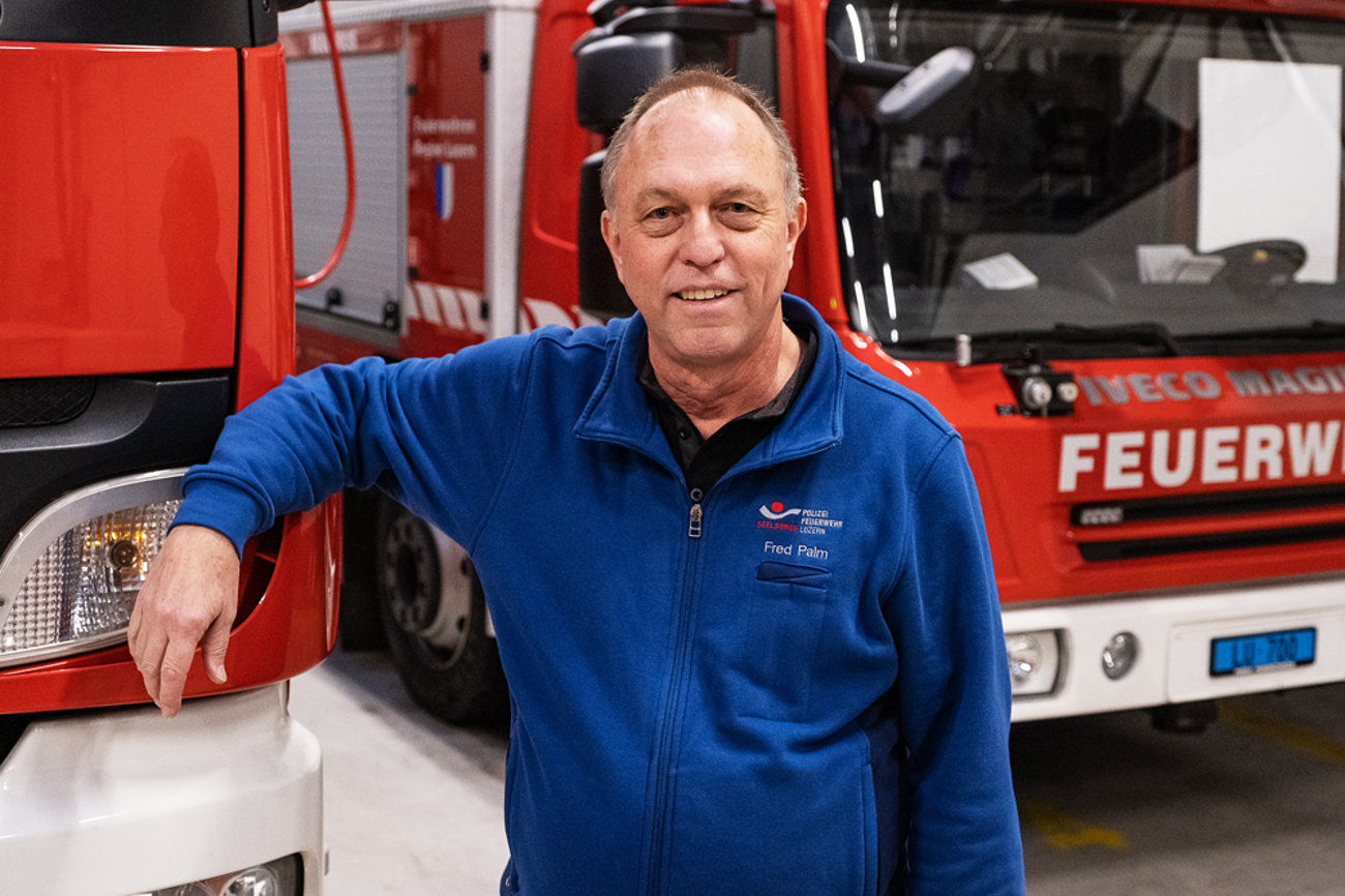 Für die letzten Jahre in seinem Berufsleben hat Fred Palm nochmals eine neue Aufgabe gesucht und sie als Seelsorger bei der Feuerwehr Stadt Luzern gefunden. | Foto: zvg