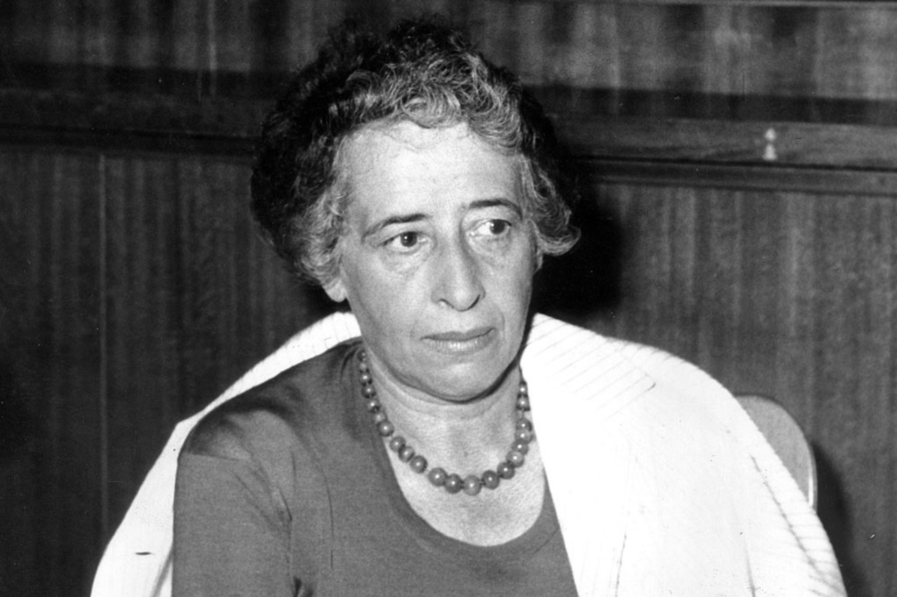 Hannah Arendt 1958 an einer Tagung in München. | Foto: epd/Keystone