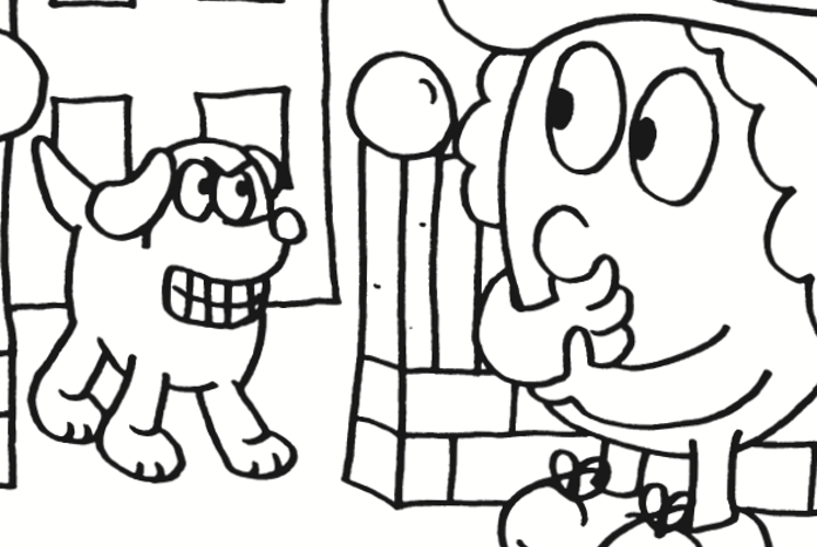 Ausmalbildwitz «Der gute Wachhund»