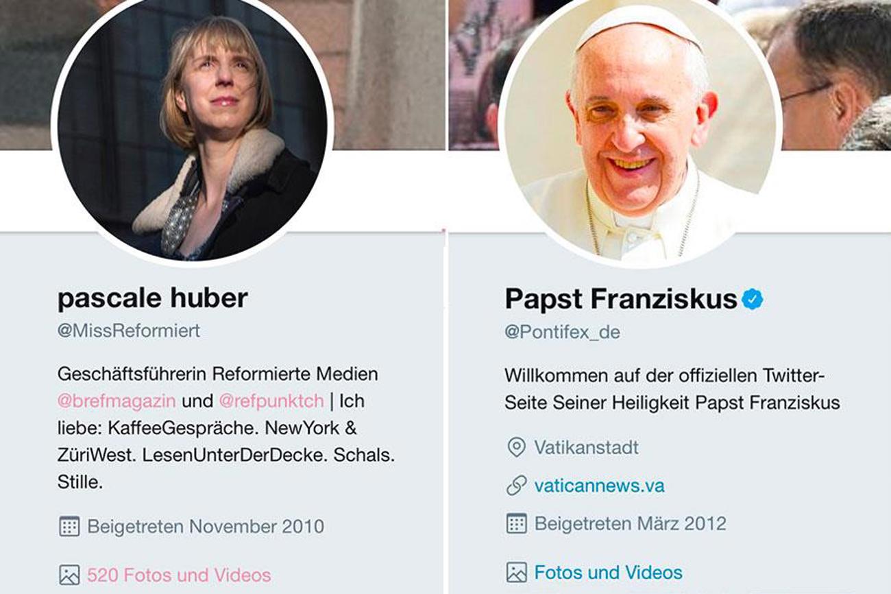 Aktiv auf Instagramm: Miss Reformiert und Papst Franziskus. (screenshot)