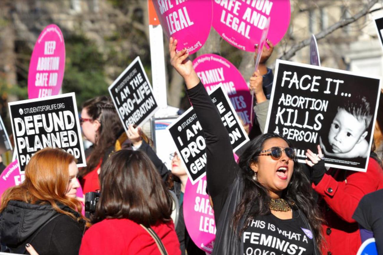 Pro und Contra Abtreibung: Demonstrantinnen vor dem Obersten Gerichtshof in Washington im Januar 2018.|Shutterstock