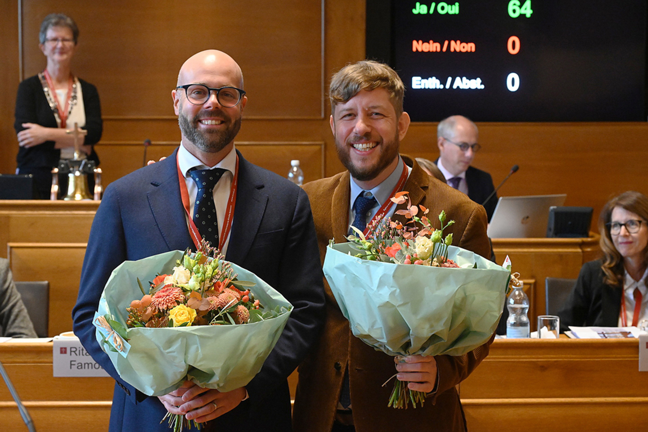 Florian Schubert (links) und Michel Rudin nehmen Einsitz im Rat der EKS. | Foto: Christoph Knoch