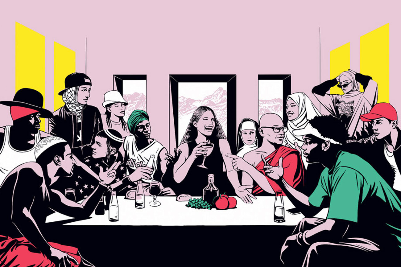Das letzte Abendmahl: Der Friede in der Gesellschaft beruht auch auf einem gelungenen interreligiösen Dialog. | Illustration: Gregory Gilbert-Lodge