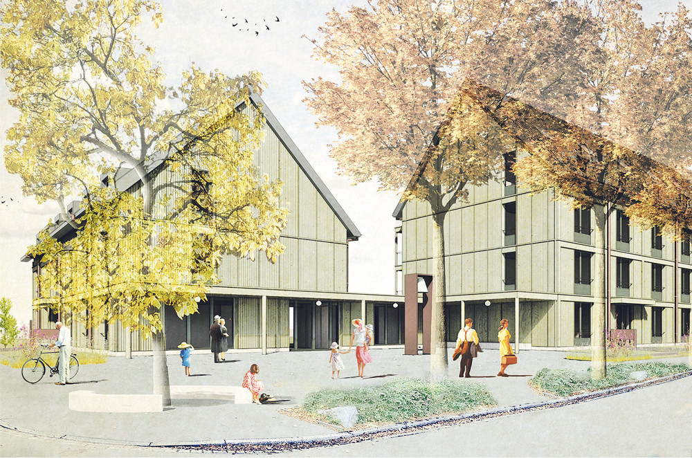 Neuer ökologischer Wohnraum: Visualisierung des neuen Quartiplatzes im Markusareal. | Bild: zvg