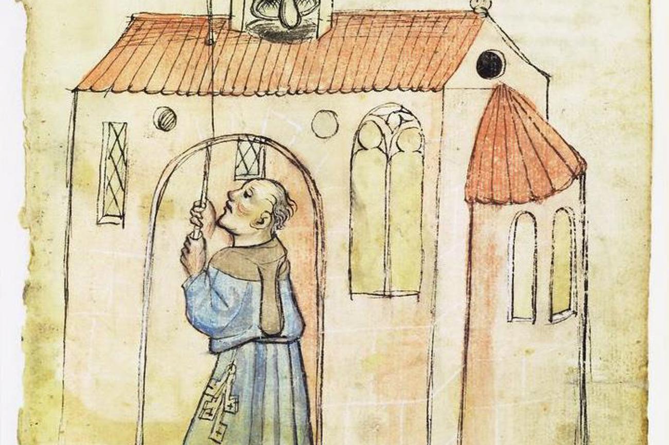 Der Beruf im Wandel: Heute bringen Sigristen die Kirchenglocken per Knopfdruck zum Erklingen. | Hausbuch der Mendelschen Zwölfbrüderstiftung/Wikimedia Commons